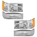 Headlights & Parking Corner Lights Left & Right Kit Set for 97-98 Grand Cherokee