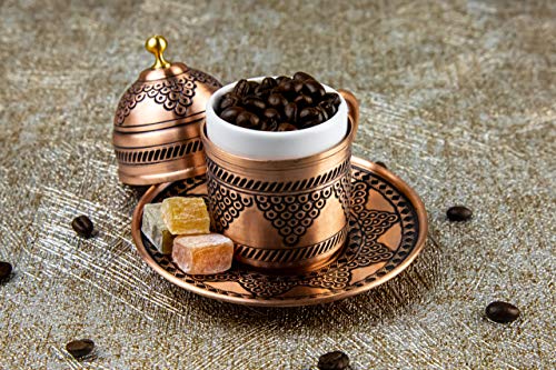 Kupfer Kaffeetassen Set für 2 Person -Espressotassen- Kaffeeset-Mokkatassen - Spezielle türkische Kaffe/Mokka tassen… – Bild 8