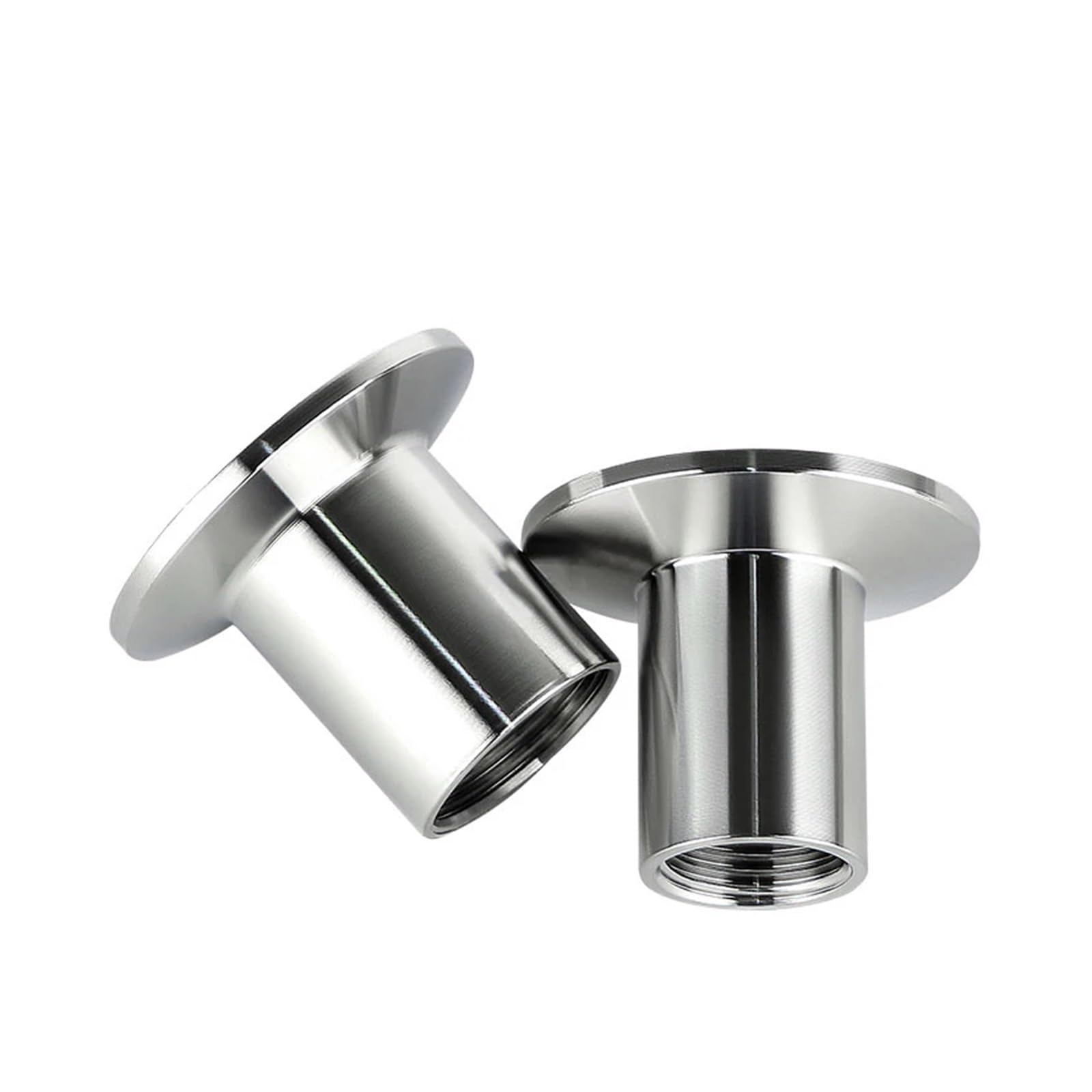 Adaptador de triple abrazadera de acero inoxidable SS304, accesorio de tubería con virola roscada hembra sanitaria, 1/2 ", 3/4", 1 ", 1-1/4" y 2 ", Homebrew(DN65 Ferrule91mm)
