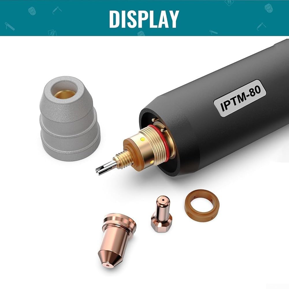 PTM-80 IPTM-80 Cortador de plasma Cabeza de antorcha recta con cable de 20 pies Punta de aleación de cobre 80A Non-HF Pilot Start para LOTOS LTP7500 para PRIMEWELD para Bestarc BTC800XP para Everlast