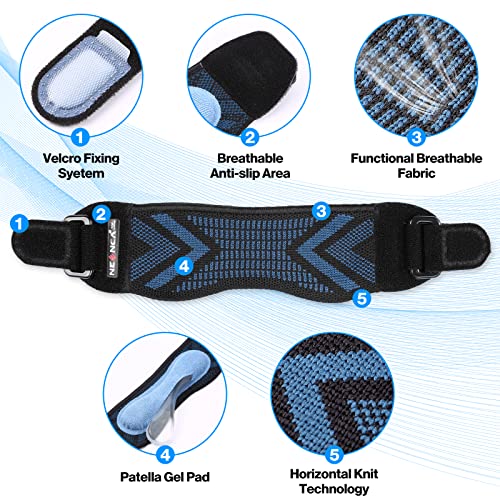 Neenca Knee Pain Relief & Patella Stabilizer Knee Strap Brace, Patella Tendon Knee Strap With Gel Pad, Adjustable Support Strap For Workout, Runner, Jumpers Knee,Tendonitis,Squats,Arthritis, Knee Pain #TOP1