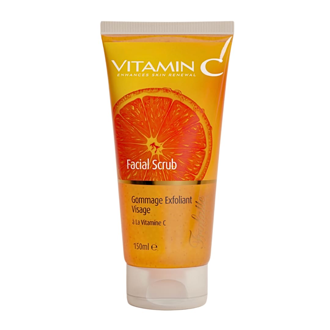 Arganicare Vitamin C Facial Scrub, 150ml, with Dead Sea Minerals, Argan Oil, Natural Extracts for Gentle Exfoliation, Smooth Skin, Face Cleanser