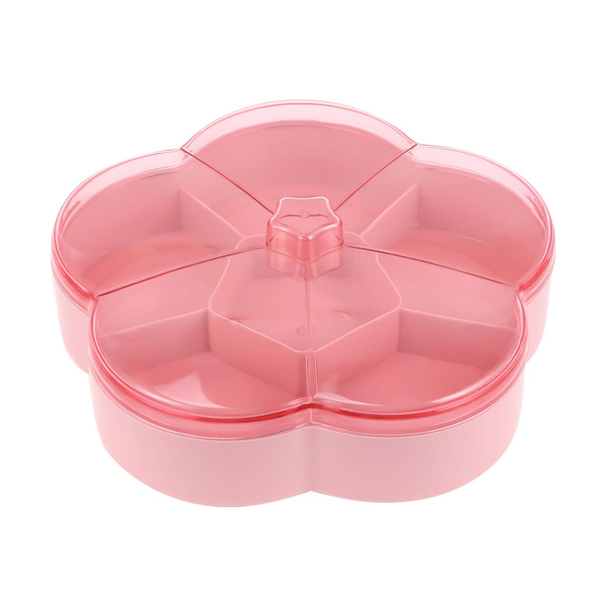 Hemoton Transparent Lid Snack Case Single-layer Divided Candy Box Snack Serving Tray for Dried Fruits Nuts and Treats for Parties and Gatherings