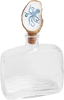 Mud Pie Blue Glass Octopus Decorative Bottle