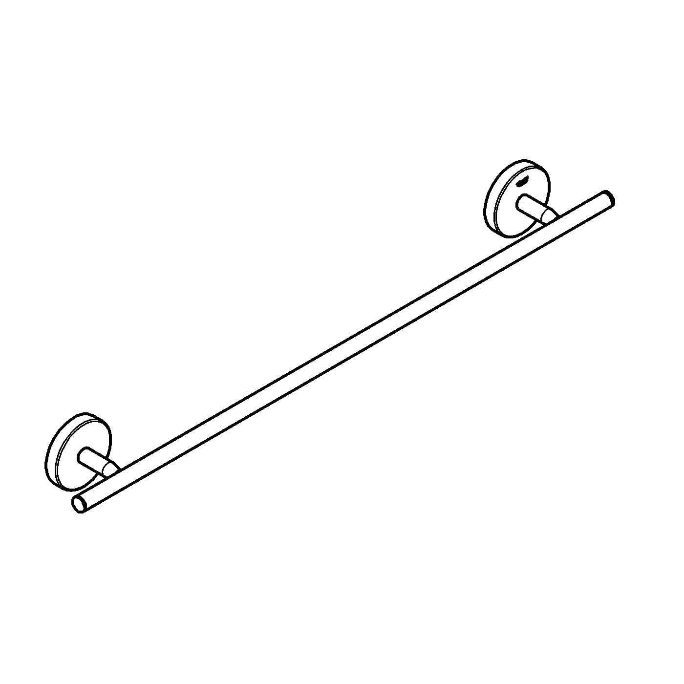 GROHE QuickFix Start Cosmopolitan, Portasciugamani Metallo, Fissaggio nascosto, Viti e tasselli inclusi, Facile da montare con GROHE QuickGlue, Misura 522 mm, Cromo, 41166000