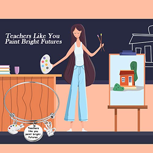 Choroy Art Teacher Bracelet Gift Teacher Appreciation Gift Paint Palette Bracelet Teachers Like You Paint Bright Futures (Art Teacher Bracelet) #TOP6