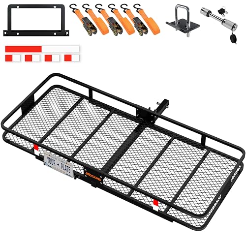 Mockins XXL 70'x30'x6' Folding Trailer Hitch Cargo Carrier | 500 Lbs. Cap. Cargo Hitch Carrier Rack...