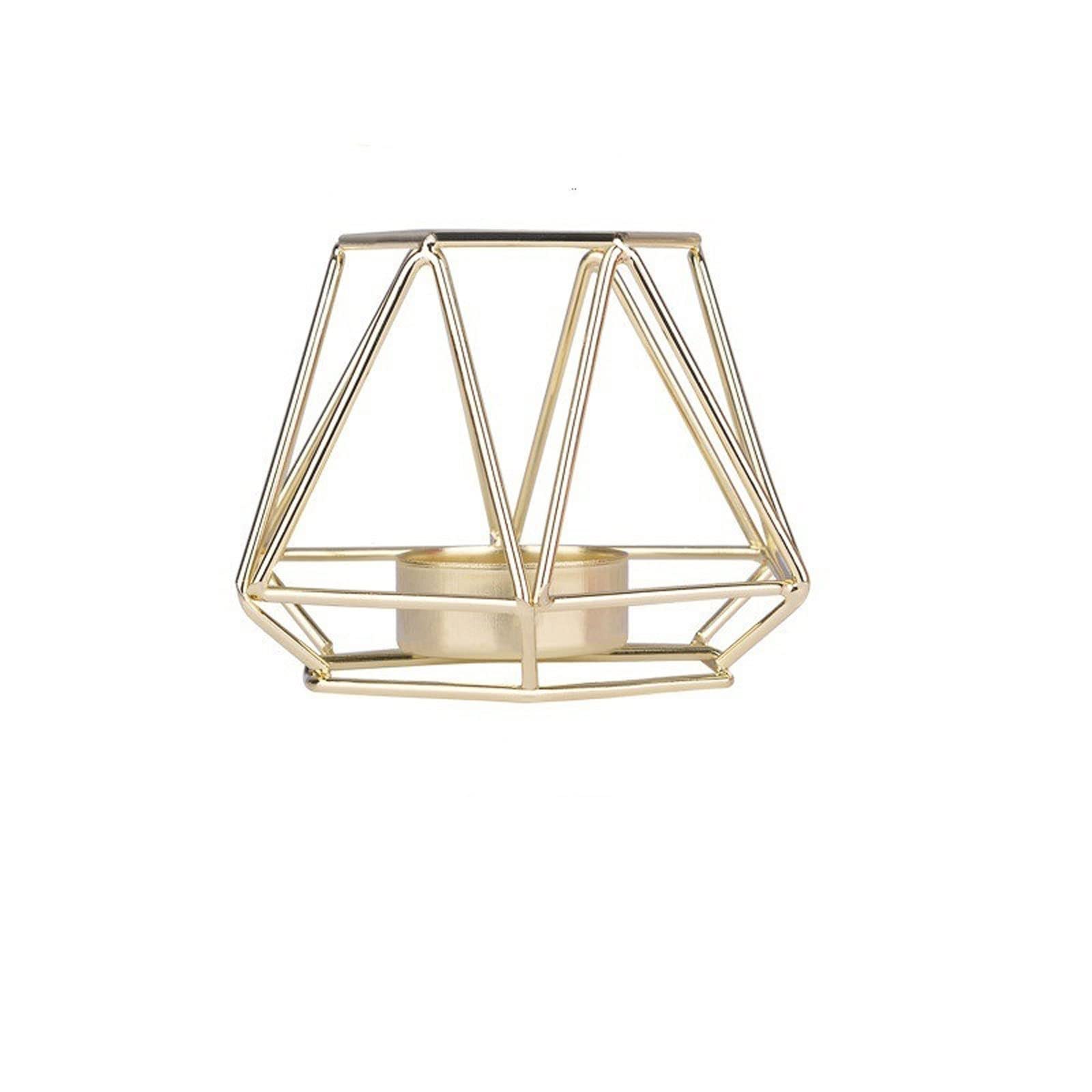 romantic home decoration, Candlestick Holders Light Candle Holder Golden Iron