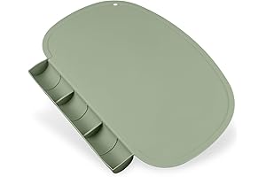 Sage Silicone Placemat with Food Catching Pockets for Baby or Kid's Counter