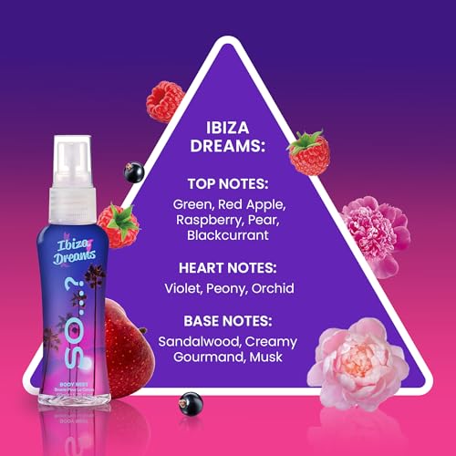 So…? Escapes Womens Gift Set, with Ibiza Dream, Bali Breeze, Mykonos Nights & Majorca Love, Fragrance Spray Set (4 x 50ml) - Image 4