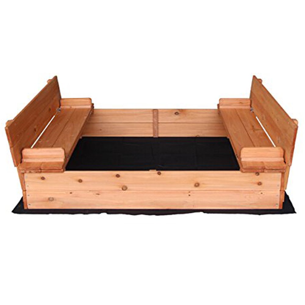 Buy chiluer Fir Wood Sandbox.Outdoor Bench.Covered Convertible Outdoor