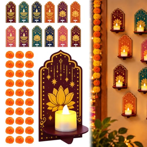 Amazon – amiatalo 12-Piece Diwali Lotus Candle Holder Set - image 1