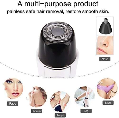 Miniatura 3 de Removedor de vello facial 2 en 1 para mujeres, afeitadora facial eléctrica recargable sin dolor, recortadora de vello de cejas y nariz, impermeable,
