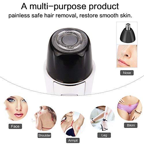 Amelegant Facial Hair Removal For Women - Painless Nose Hair Trimmer - Waterproof Rechargeable Portable Hair Remover For Ear, Peach Fuzz, Chin, Upper Lip, Mustaches, Legs (White) #TOP2