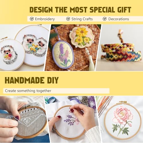 Romon 150 Colori Fili da Ricamo, Fili da Ricamo con Accessori per Amicizia Braccialetti Mestieri, Fili Punto Croce per Maglieria Punto Croce, 8m (150 Colori) - Immagine 4