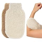 2er Set Peelinghandschuhe Körper Aus Naturfasern,Peeling Handschuh,Peelinghandschuh,Massagehandschuhe,Exfoliating Gloves,Zur Entfernung Abgestorbener Haut & Für Glatte, Strahlende Haut,Für Spa,Massage