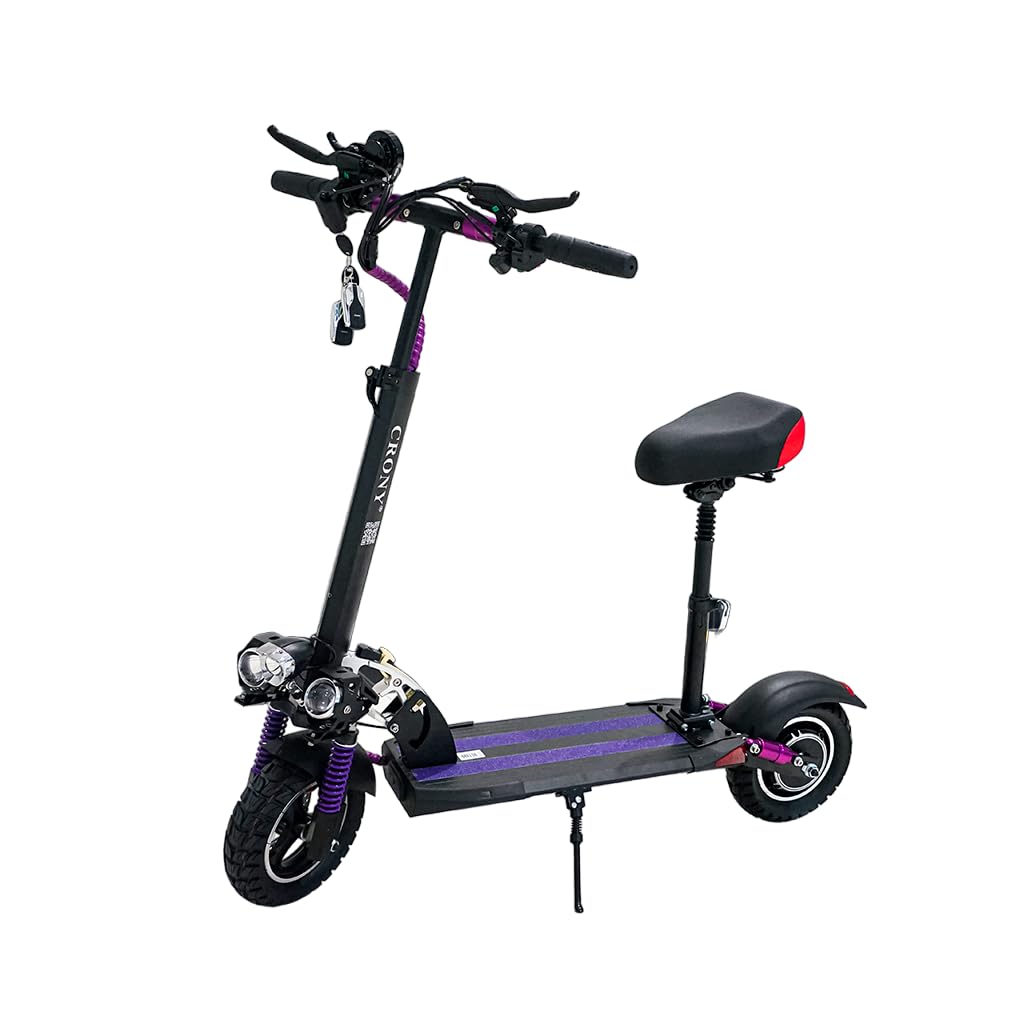 CRONY V10 Fast Speed Electric Scooter, 10 Inch Wide Tires, High-Performance Foldable E-Scooter, Portable Commuter Scooter for Adults Kids, 45-68KM/H Max Speed, 1200W Motor, Purple