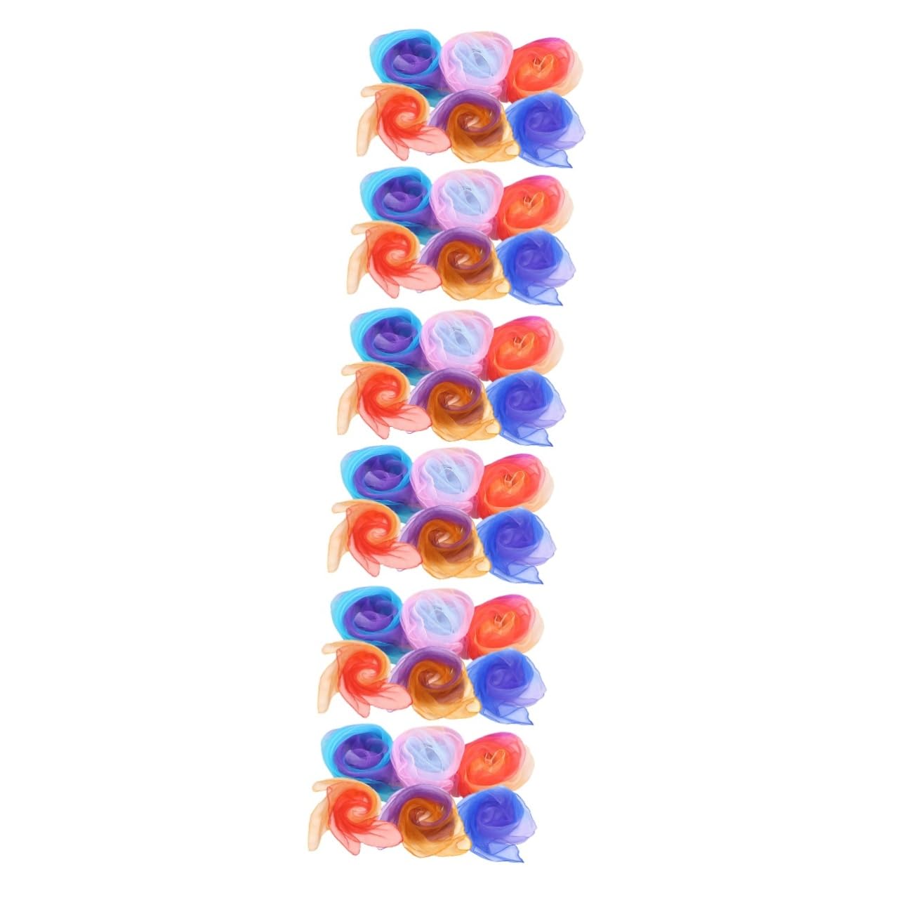 Pañuelos de chiffon infantiles para danza con 36 piezas de colores aleatorios para fiestas 8