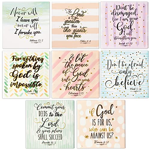 Pipilo Press 8-Pack Inspirational Bible Magnets for Refrigerator - 2.5 Inch Christian Office & Kitchen Decor - Faith Magnet & Refrigerator Magnets Quotes