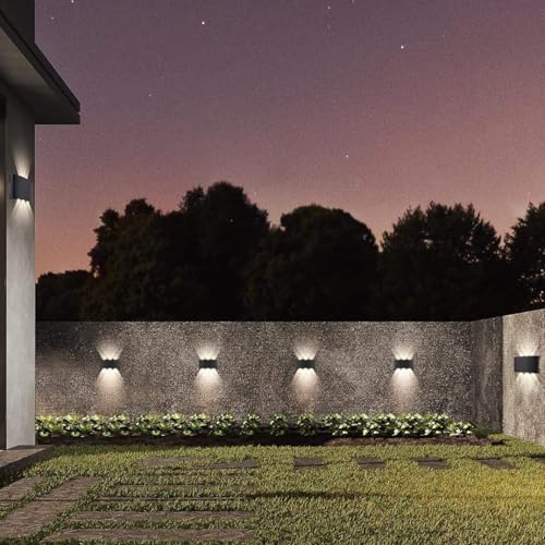 Image of One94Store LED Outdoor Wall Light Pack of 2 | Warm White (WW) 3 -Way Wall Lamp | Aluminium Body, Rainproof & Shockproof, Decorative Step /Pathway /Patio Light Fixture with 3 Month Warranty
