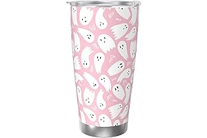 Pink Cute 20oz Ghost Tumbler with Splash Proof Lid