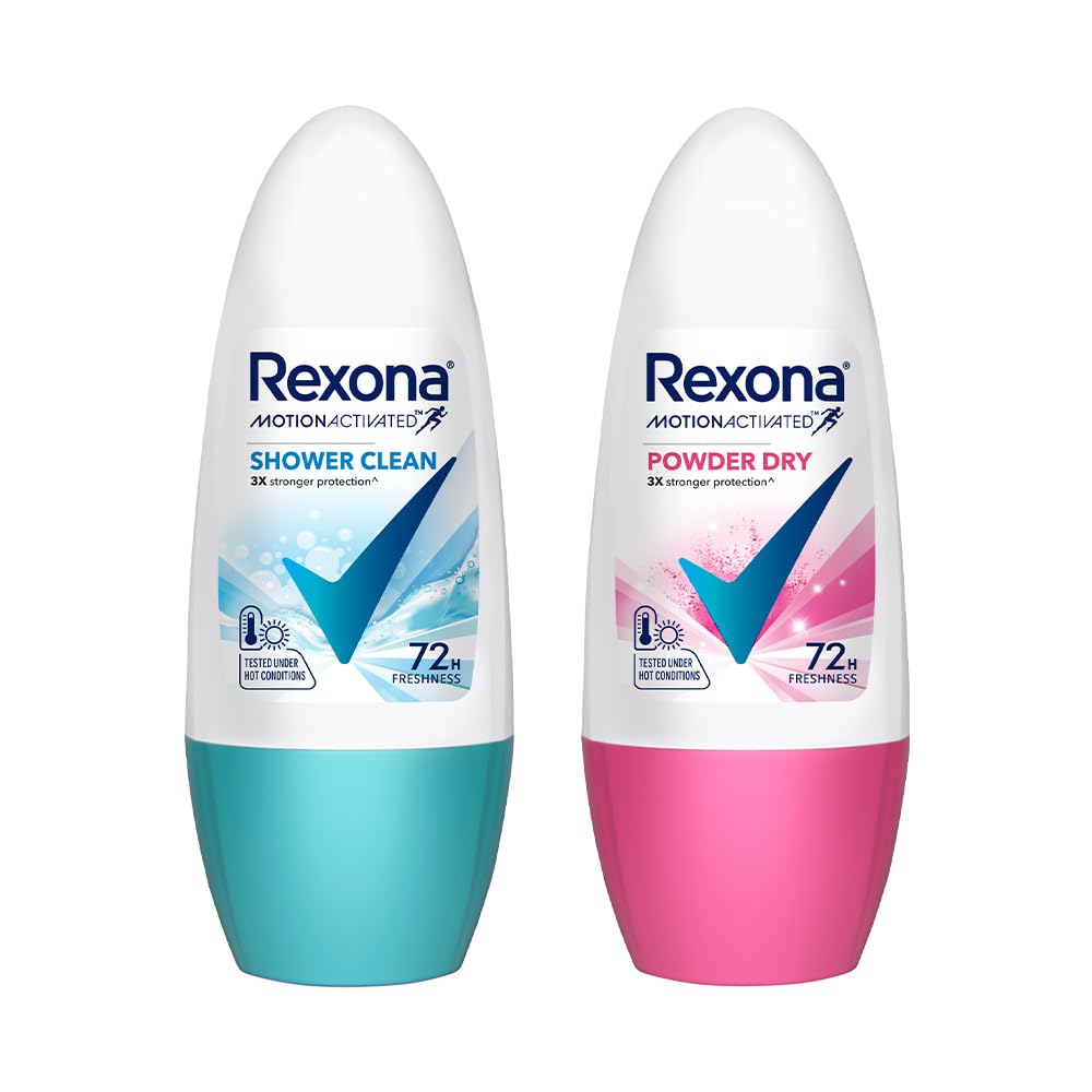 Rexona Roll-On Deodorant | Shower Clean + Powder Dry Motion Activated Deo for Women | up to 72Hr odour protection | 45 ML each-picture-55