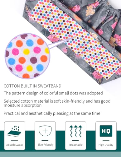 Image of Kousenpu Scrub Caps for Women, Adjustable Women's Surgical Cap with Buttons, Breathable Cute Design for Nurses and Doctors