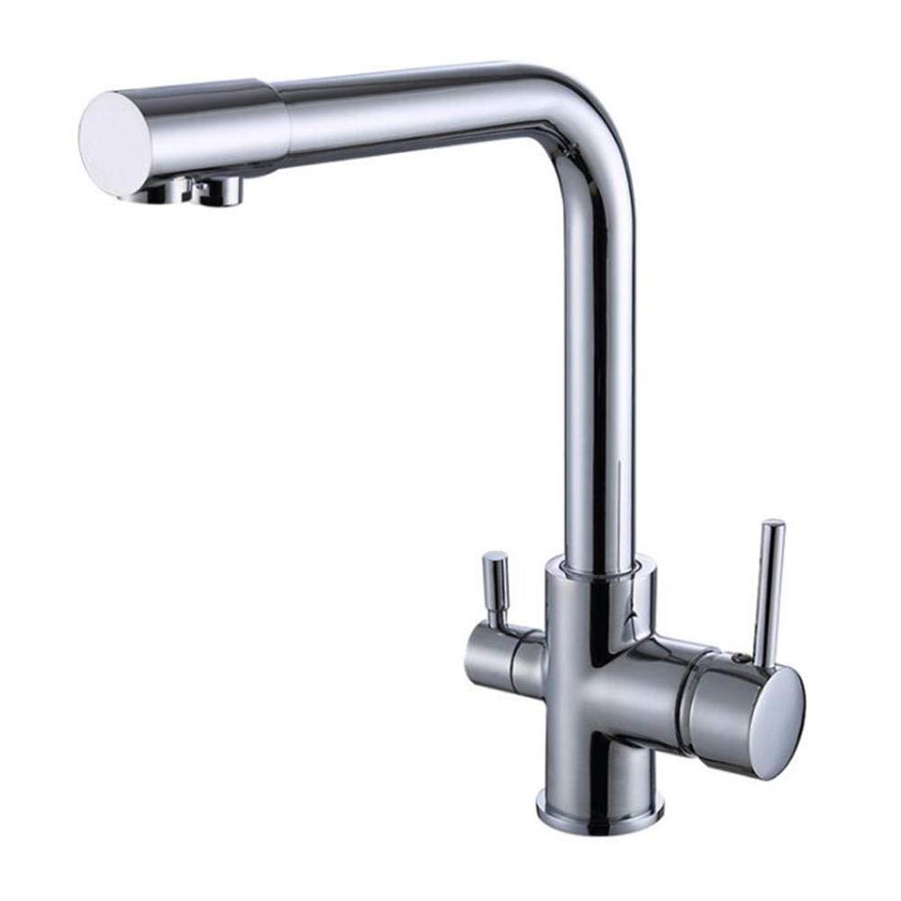 Spültischarmatur mit Filter, 360°-Drehung, Filtration, gereinigtes Wasser, Warm- und Kaltwasser, Küchenarmatur, AA, AA，A-A