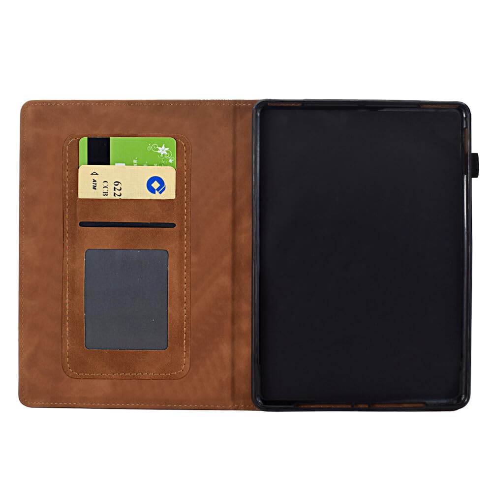 Schutzhülle für Kindle Paperwhite (12. Generation) 2024 (Farbe: Violett), Katzenmuster, Leder, Brieftasche, Klappetui, Rückseite