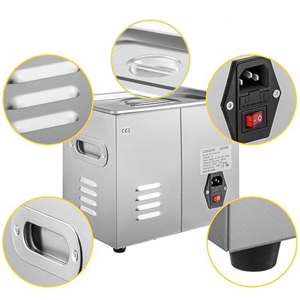 Professionelles Ultraschallreinigungsgerät 40 kHz mit Timer und Heizung, Ultraschall-Teilereiniger geeignet für professionelle Werkzeuge, Metallteile, Schmuck, Brillen(Size:3L)