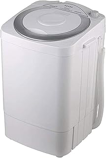 HHORB Machine À Laver Portable 220V 7KG Capacité Totale Lavage Et Essorage Déshydratation U ~ V Nettoyage en Profondeur Compact, Bleu, Marron, Argent, Bleu,Argent
