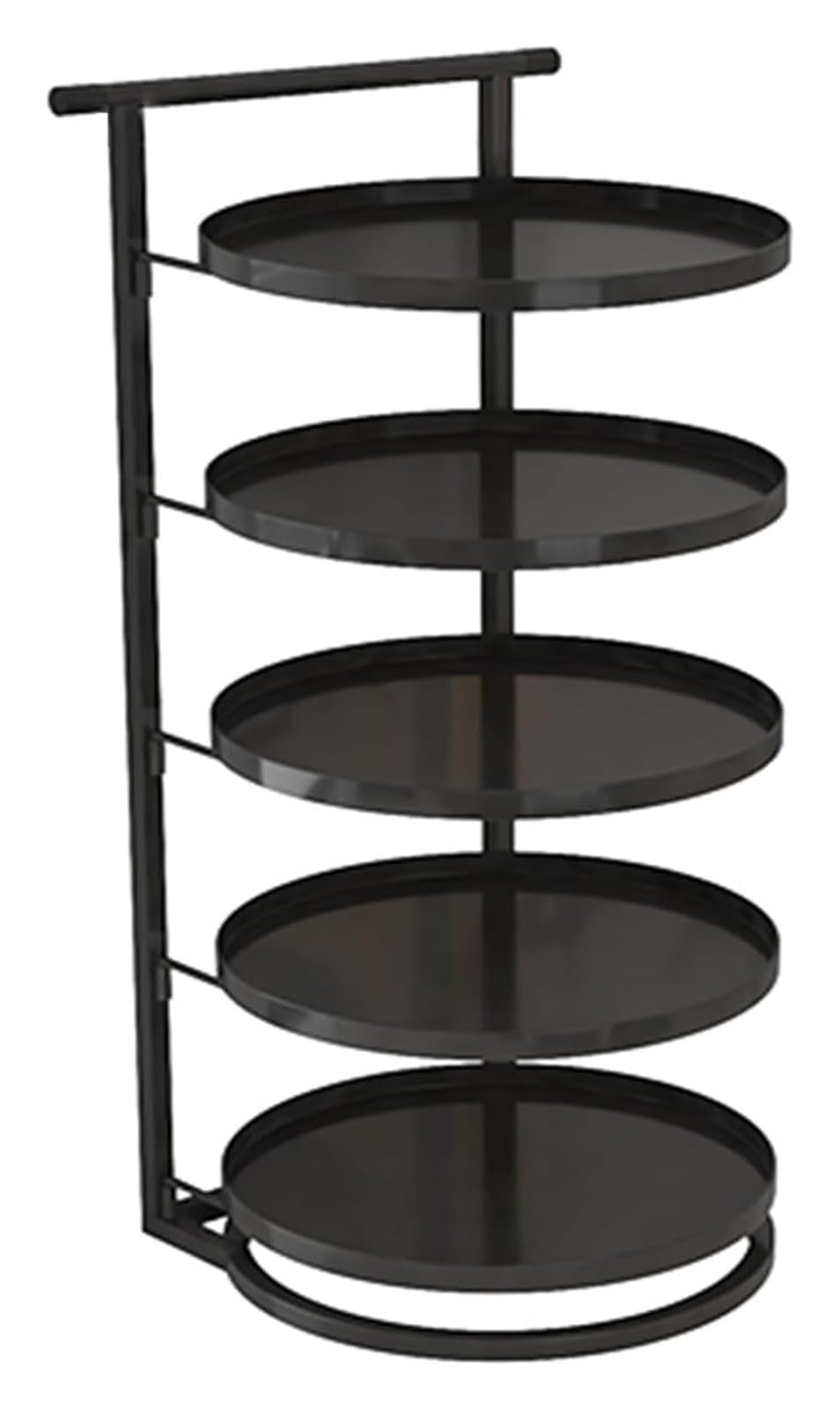 WOTZOV Wall Mounted Multi-Layer Food Sorting Tray For Hot Pot - 5-Tier Silver Side Dish Organizer, Space-Saving Kitchen Storage Solution，Black 5 tier