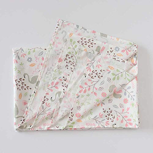 Image of 3 Pcs 100% Cotton Toddler Sheet Pillowcase Set for Boys and Girls,Include Fitted Sheet,Top Sheet and Envelope Pillowcase,Cute Cartoon Pattern,Soft Skin-Friendly Breathable(Swan)