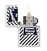 Zippo Blue White Original Logo Pocket Lighter, White Matte