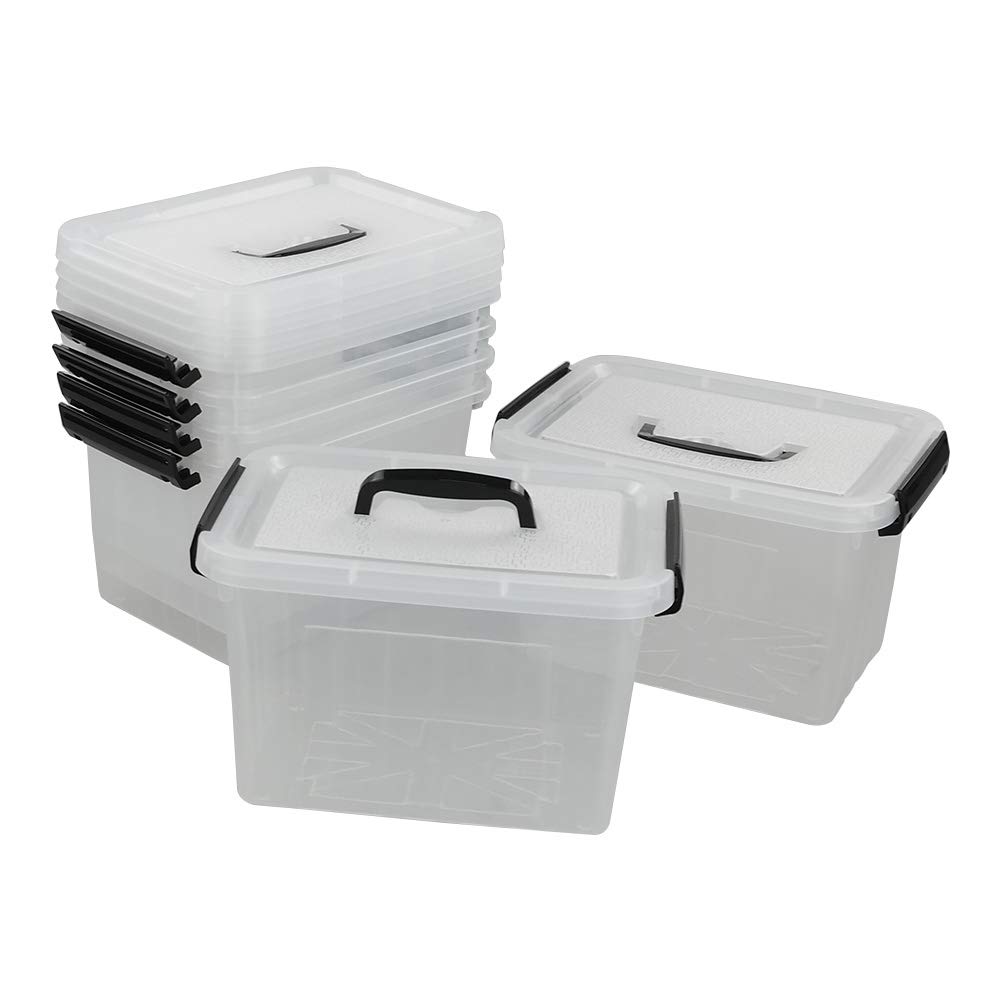 Asking 6 L Aufbewahrungsbox mit Deckel, Durchsichtige Aufbewahrungsboxen mit Deckel, Aufbewahrungsboxen Plasti, 6 Stück