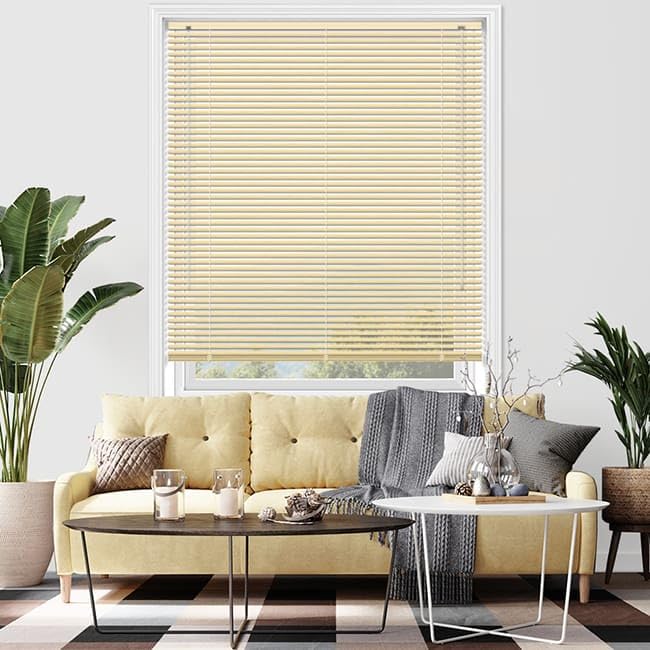 PVC Plain windows shutters for privacy home offices Blinds - Strong Trimmable Easy fit child safe window curtains - Cream colour - Width 165cm x Drop 213cm โ image 1