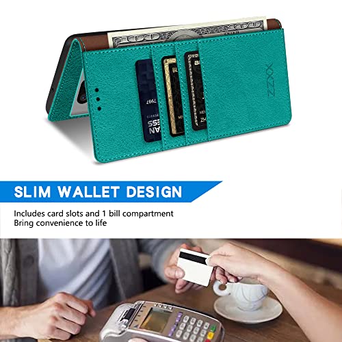 Image of ZZXX for Google Pixel 7a Wallet Case Magnetic Closure 6.1 inch,Lake Blue