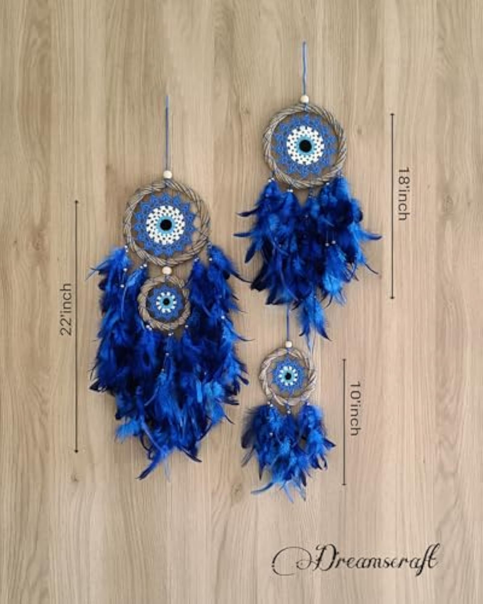 Handmade Evil Eye Dreamcatcher Wall Hanging, Boho Home Decor