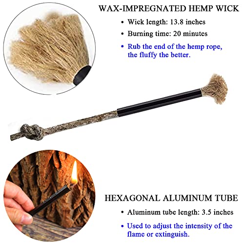 Camping Emergency Fire Starters Survival Tool Kit, 12Pcs Waterproof Wood Wool Fire Starters, Ferro Rod Flint And Steel Striker, Wax Coated Hemp Rope, Multifunctional Outdoor Storage Bag #TOP5