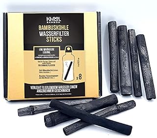Khool BAMBOO Set of 8 Fine Bamboo Charcoal Sticks 1 to 2 cm Diameter For Cleaning and Improving Taste of Water in Your Bottles and Carafes (1152)
