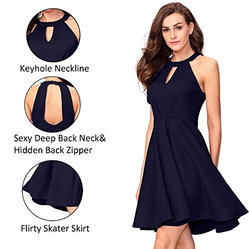 Image of ADDYVERO Women's Keyhole Neck Skater Dress