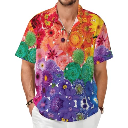 Chemise hawaïenne arc-en-ciel pour homme, le style décontracté idéal pour vos vacances à la plage