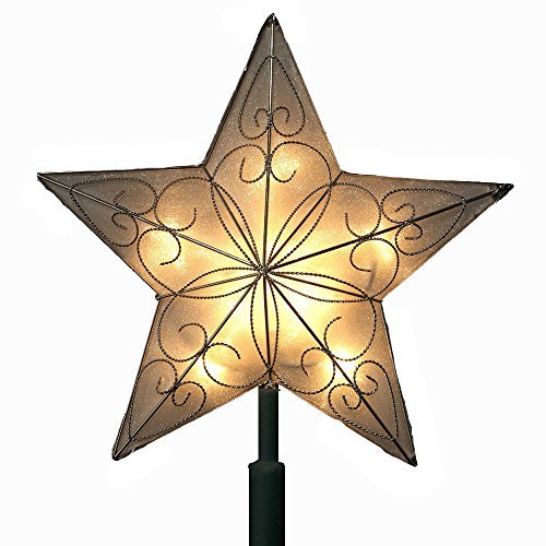 Kurt Adler 10 Light Indoor Ul Star Treetop - Fits Perfectly On Christmas Tree Silver Trimming Pattern #TOP1