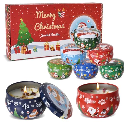 Zimoer 8 Stück Weihnachten Duftkerzen Geschenkset, 8 Düfte...