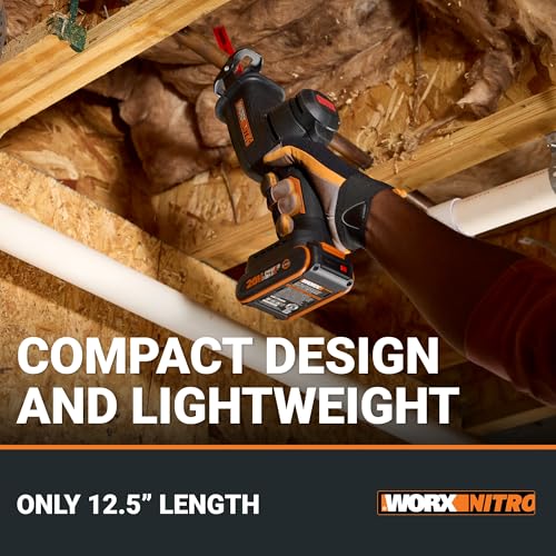 image for WORX 20V Compact Electric Cordless Reciprocating Saw, 1” Stroke Leng