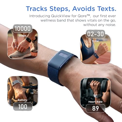 Image of Pebble Qore View Fitness Band with 30 Days Battery Life | 100+ Sports Modes | Advanced Health Tracking | HR & SpO2| Stress | Sleep Monitoring (Deep Black)