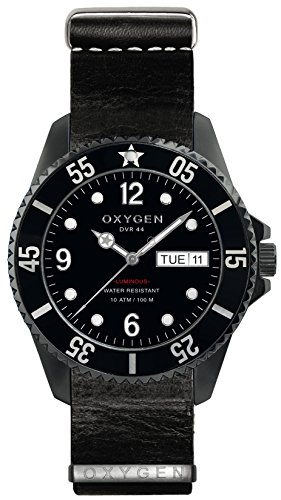 OXYGEN EX-D-MBB-44-NL-BL - Reloj de Pulsera Unisex, Piel, Color Negro