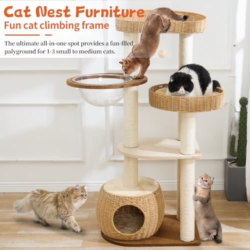 Árbol moderno para gatos grandes de 3 niveles miniatura 6