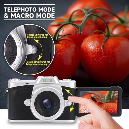 Cámara Digital 4K Compacta con Lente Macro y Pantalla Giratoria miniatura 5
