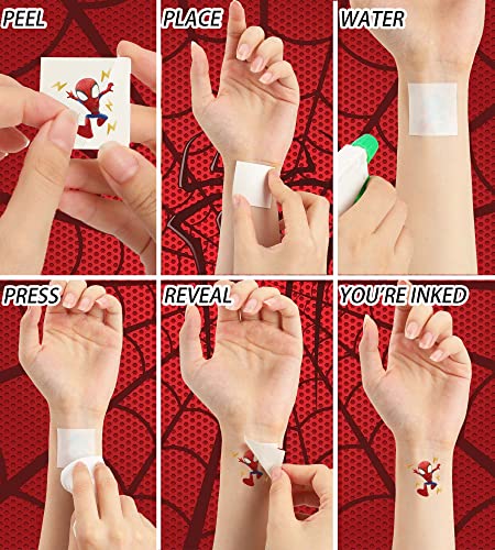 8 Sheets Spider Temporary Tattoos For Kids Spider Birthday Party Supplies Favors Decorations Cute Fake Tattoos Stickers Spider Party Decorations #TOP5